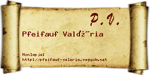 Pfeifauf Valéria névjegykártya